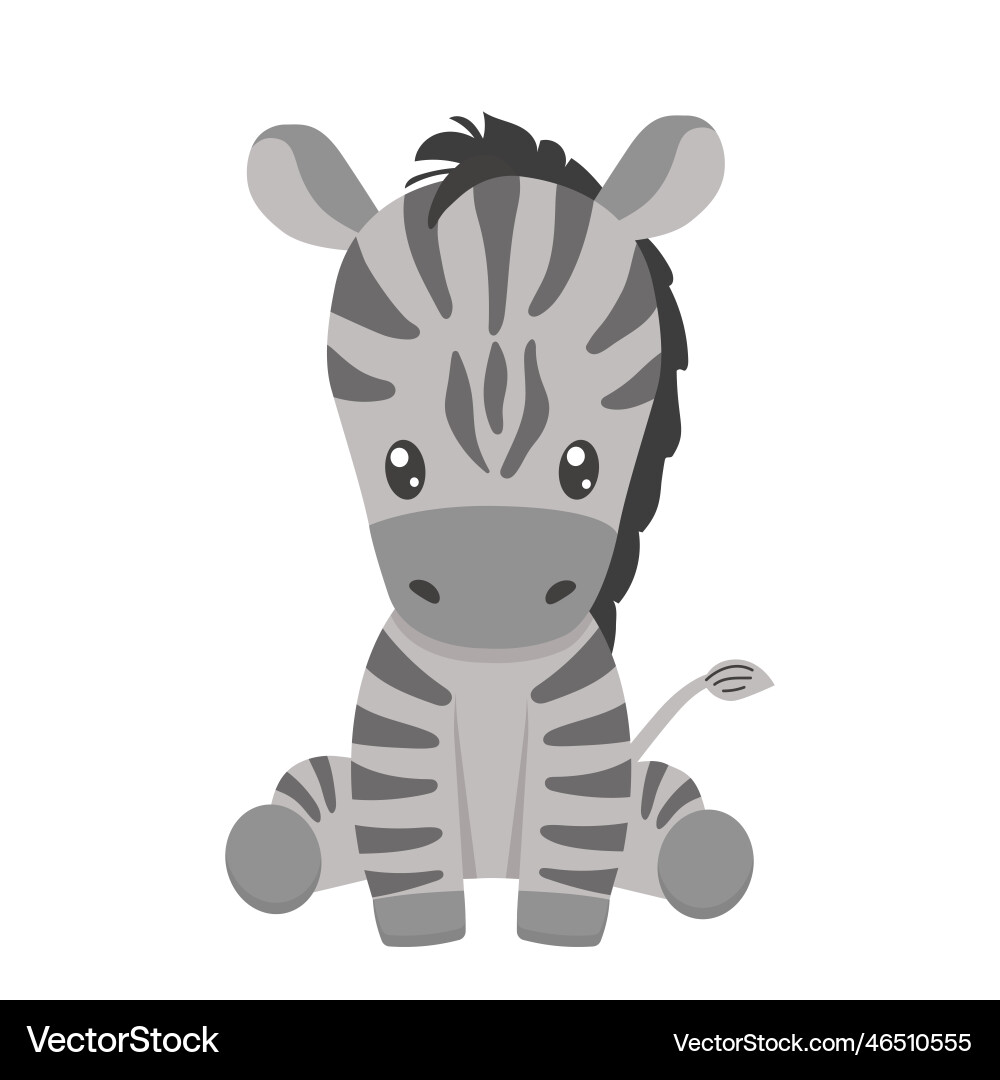Cute zebra in cartoon style baby animal Vector Image