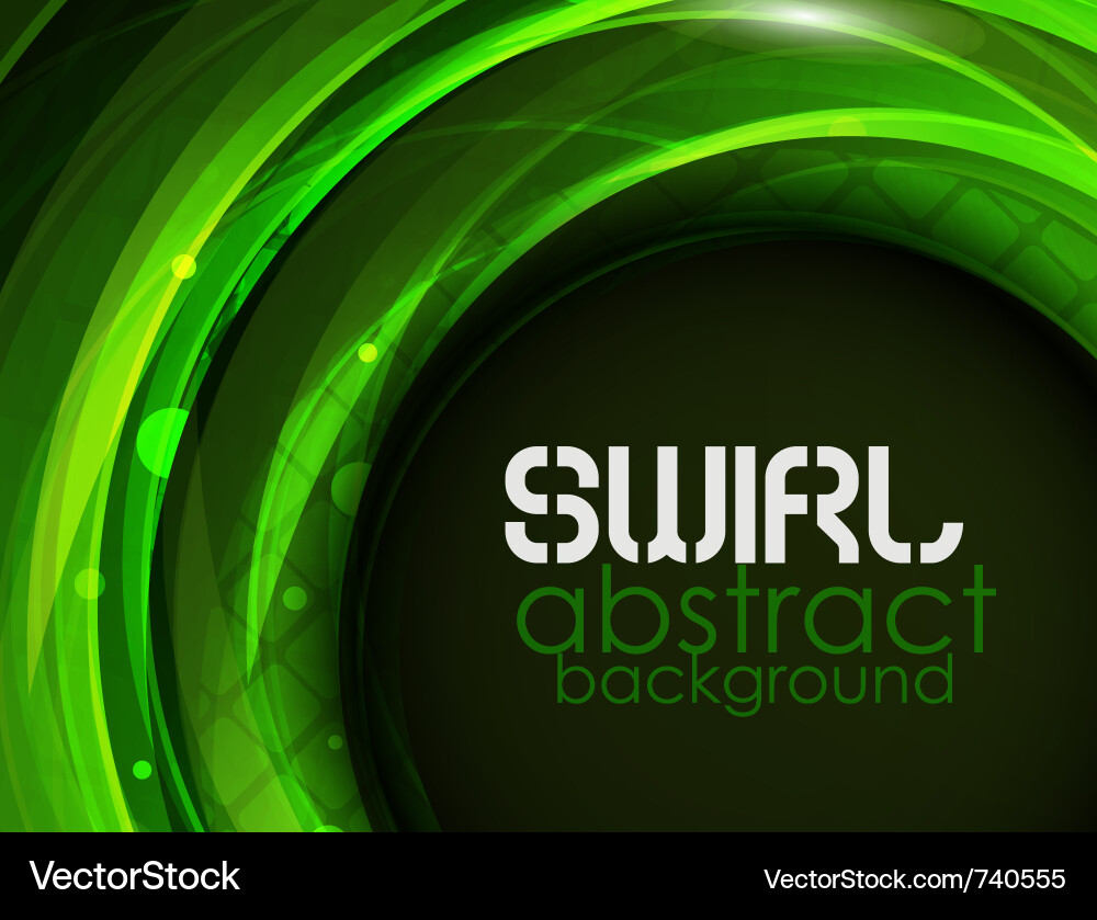Dynamic Green Swirl Abstract Background vector image