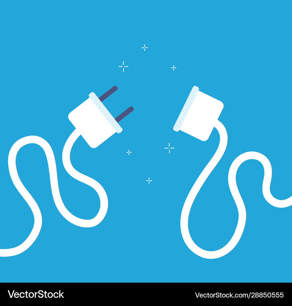 Electricity Disconnect Error System Failure Vector Image