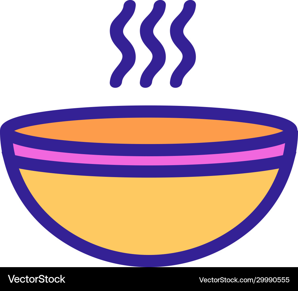Fish soup icon isolated contour symbol Fish soup icon isolated contour symbol vector image