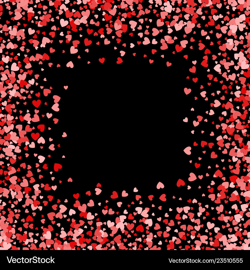 Frame or border of random scatter hearts Frame or border of random scatter hearts vector image