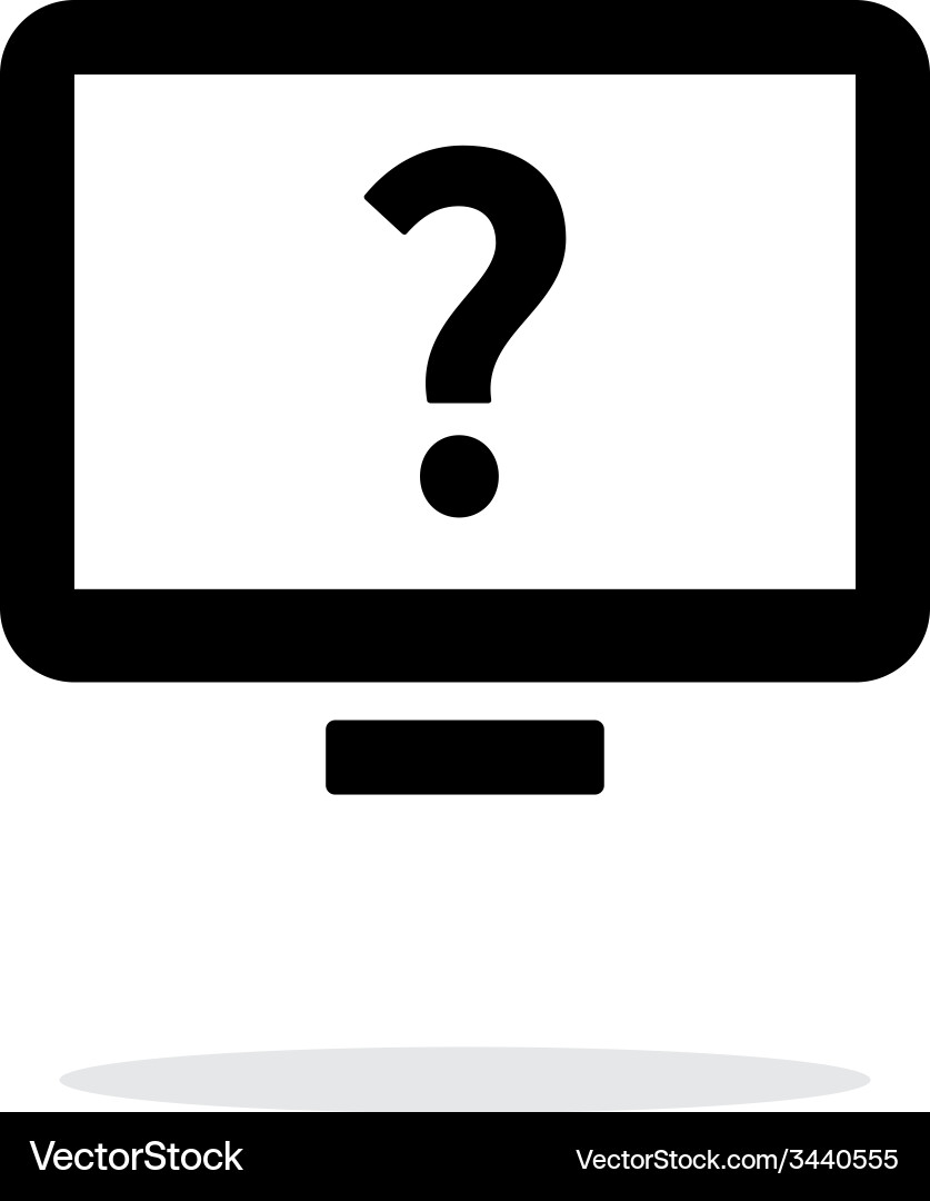 Help and faq desktop icon on white background vector image