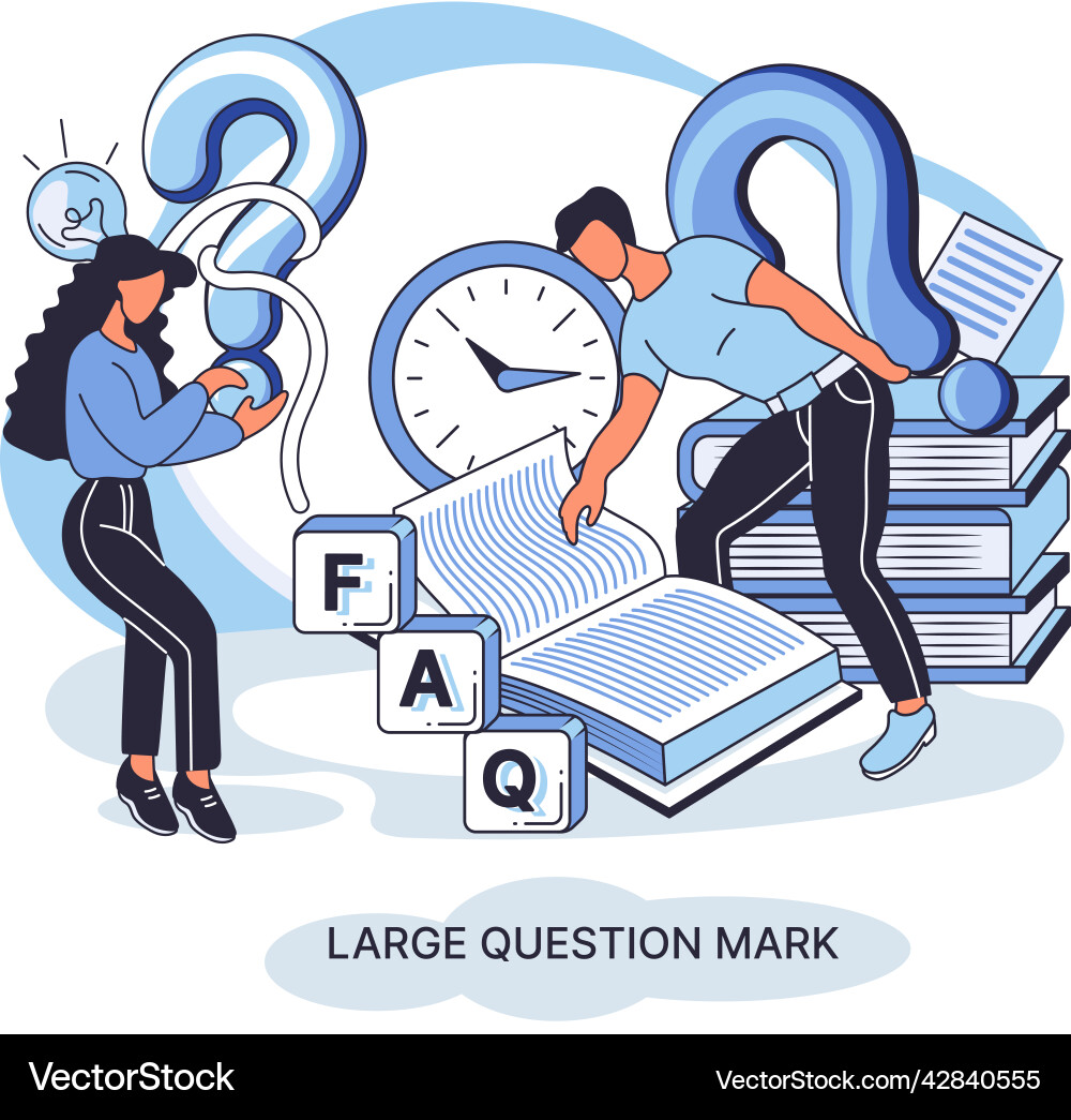 Ladge question mark problem and solution concept Ladge question mark problem and solution concept vector image