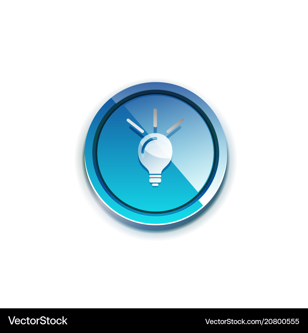 Light bulb new idea concept web button Light bulb new idea concept web button vector image