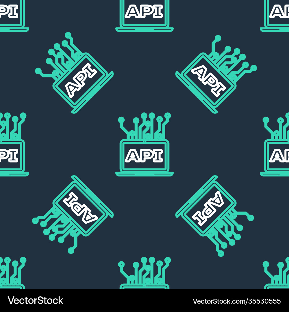 Line computer api interface icon isolated seamless Line computer api interface icon isolated seamless vector image