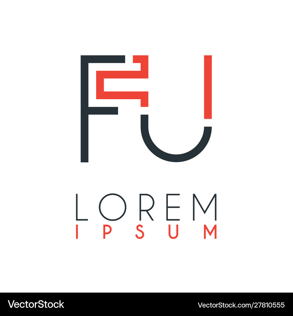 Logo between letter f and u or fu Logo between letter f and u or fu vector image
