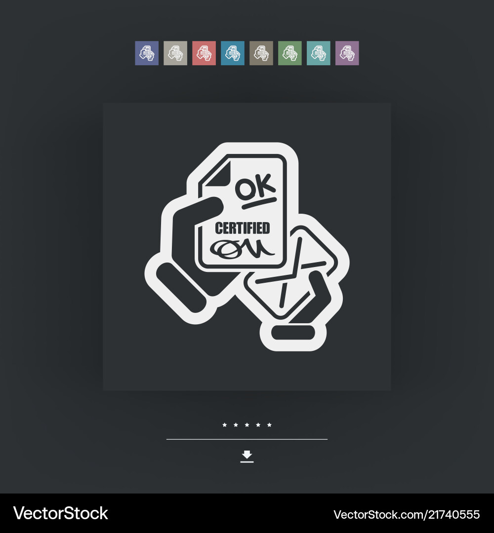 Mail with certification document Vector Image