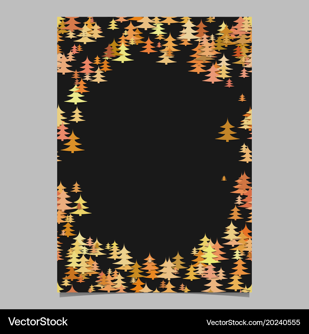 Modern chaotic pine tree pattern page border vector image