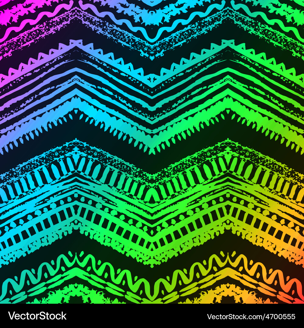 Rainbow Tribal Zigzag Pattern Vector Image