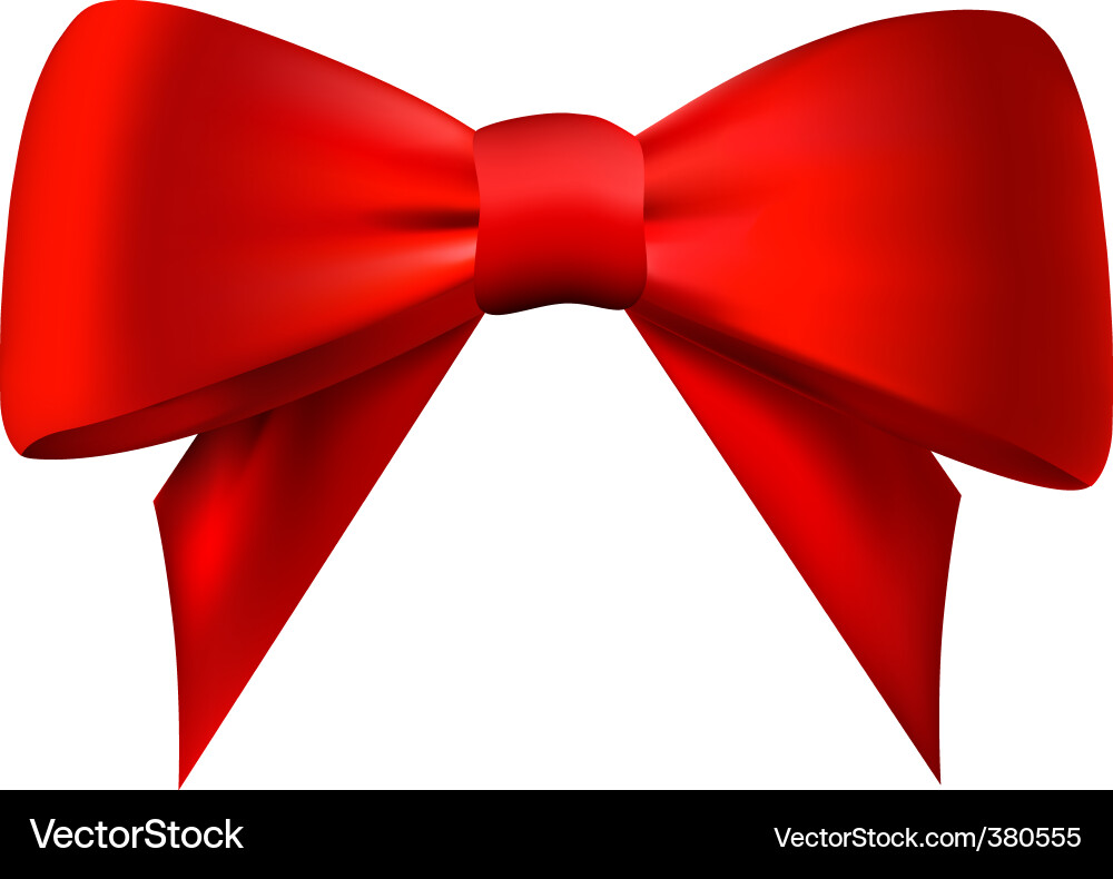 Red Realistic Bow Royalty Free Vector Image - VectorStock