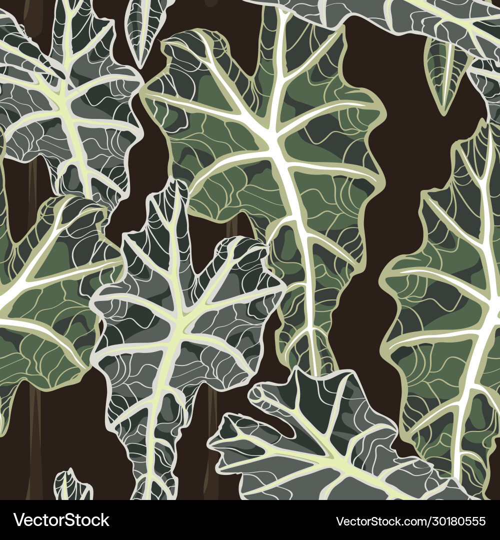 Seamless pattern with exotic tropical plant Vector Image