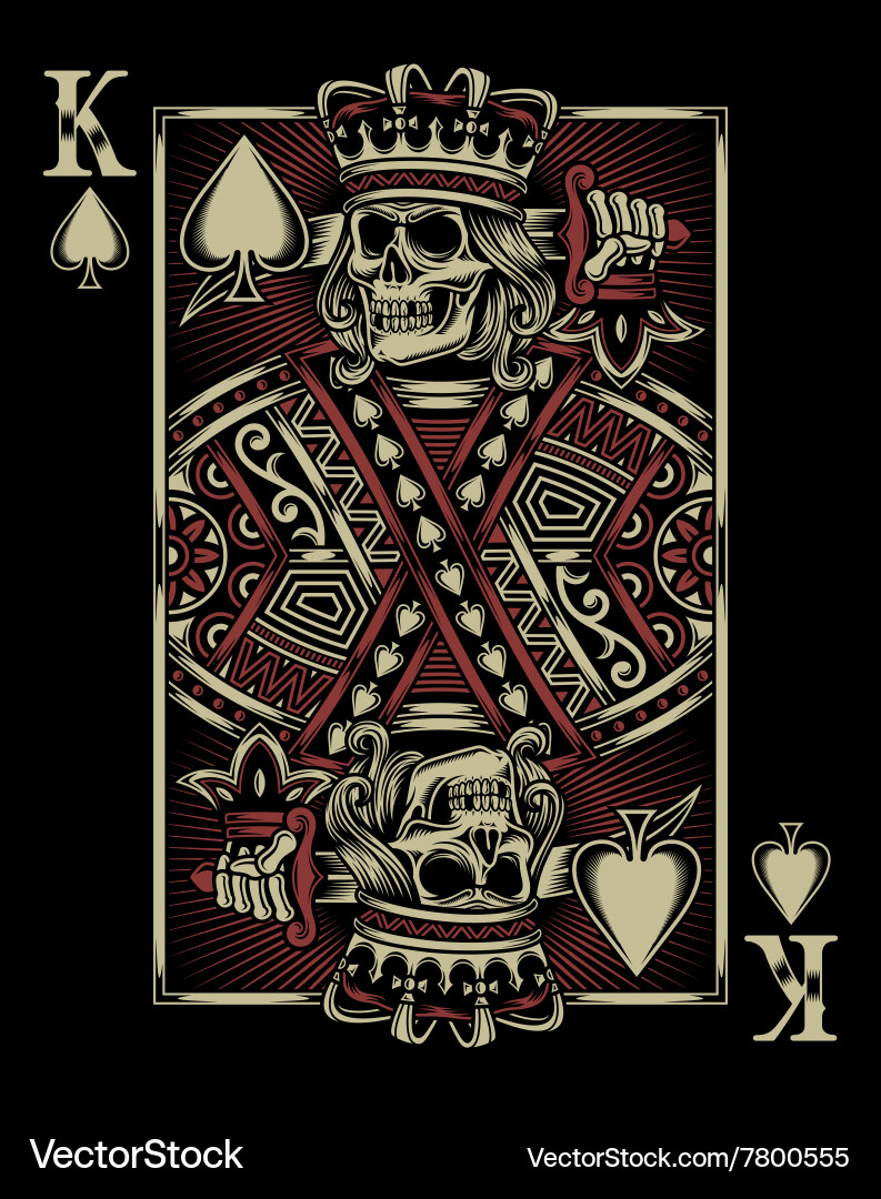 Skull Playing Card Emblem Vector Image