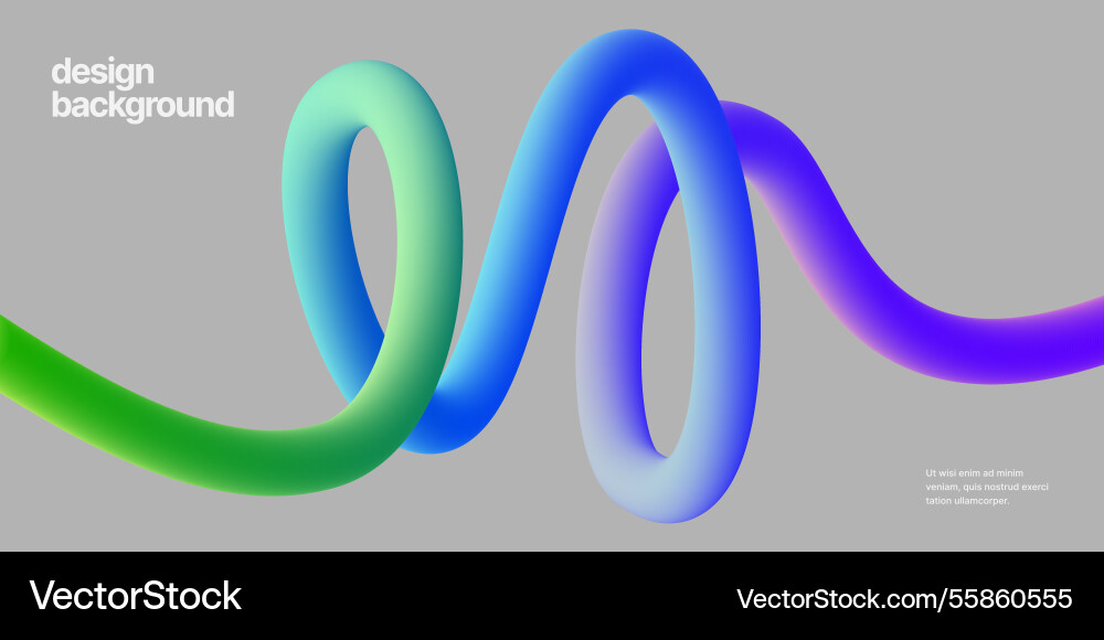 Template with colorful gradient squiggles shapes vector image