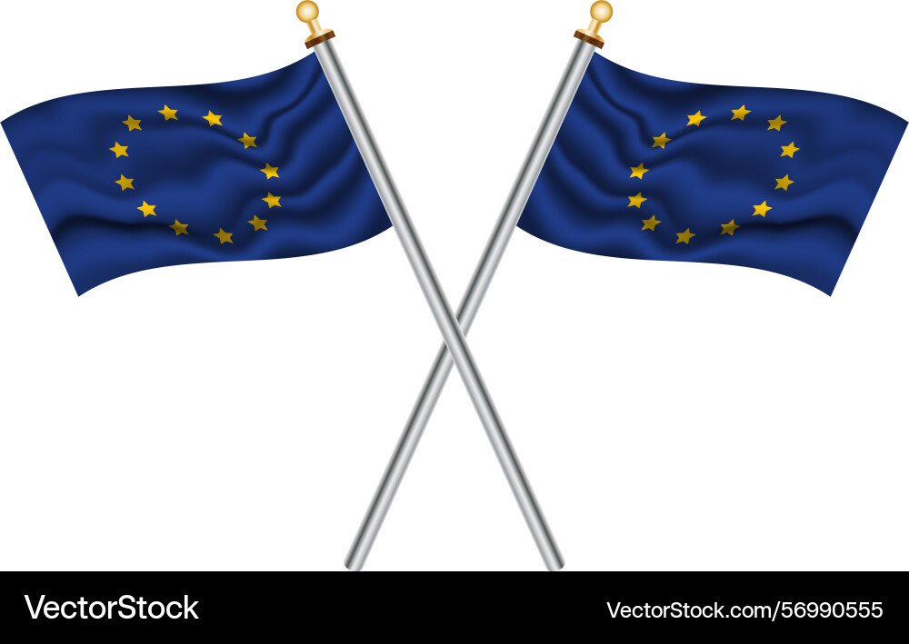 Two crossed flags of european union Vector Image