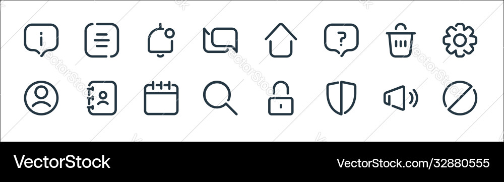 User interface line icons linear set quality User interface line icons linear set quality Vector Image