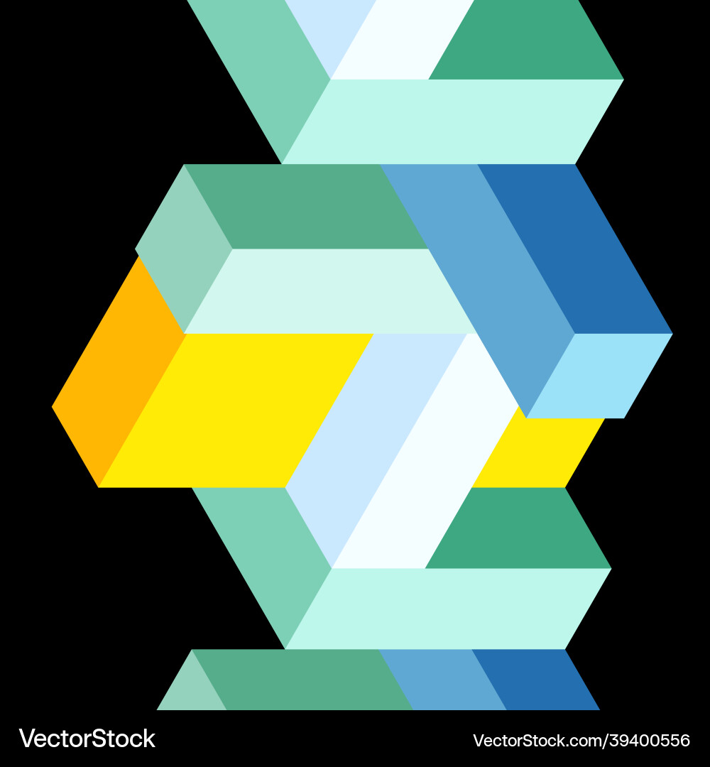 Abstract background 3d cubes cubic elements Vector Image