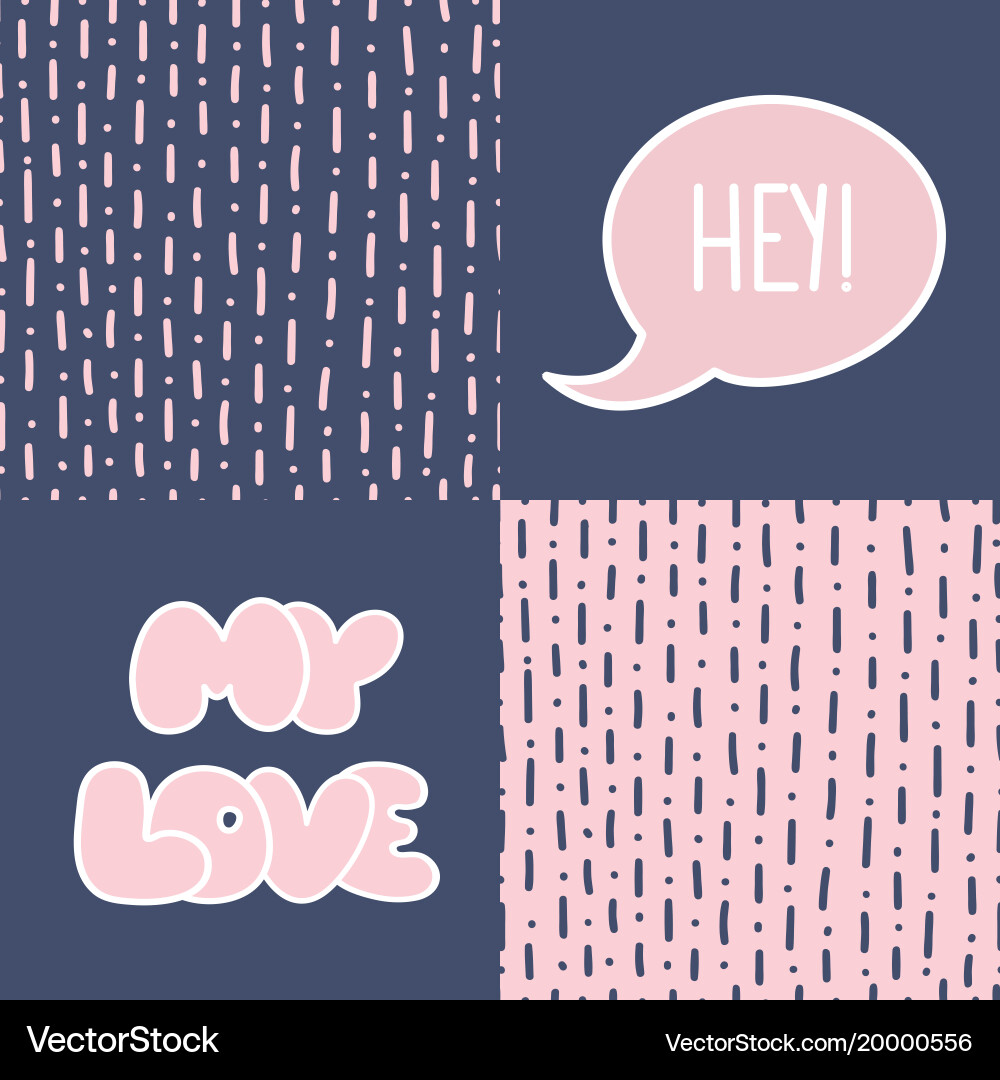 Abstract handdrawn seamless patterns set simple Vector Image