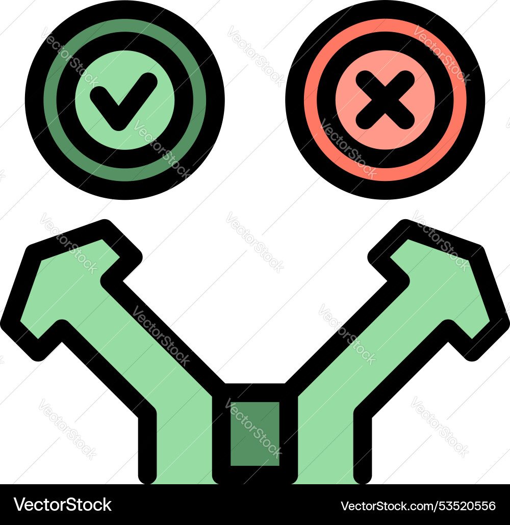 Algorithm choosing path with right and wrong Vector Image