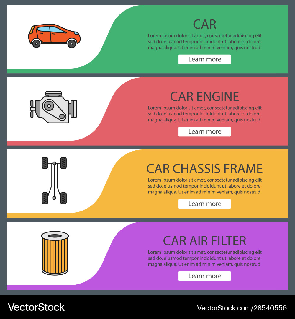 Auto workshop web banner templates set Auto workshop web banner templates set vector image