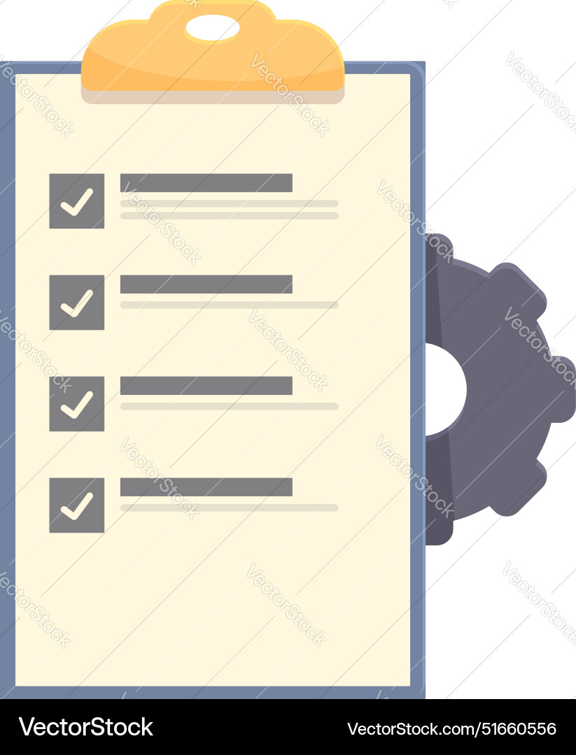 Clipboard showing check marks representing project vector image
