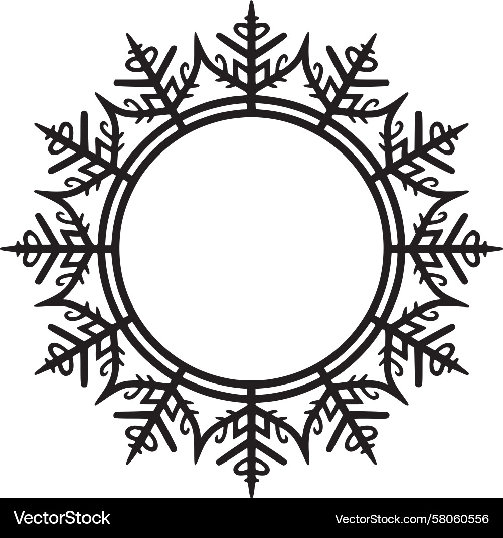 Elegant Snowflake Border Vector Image