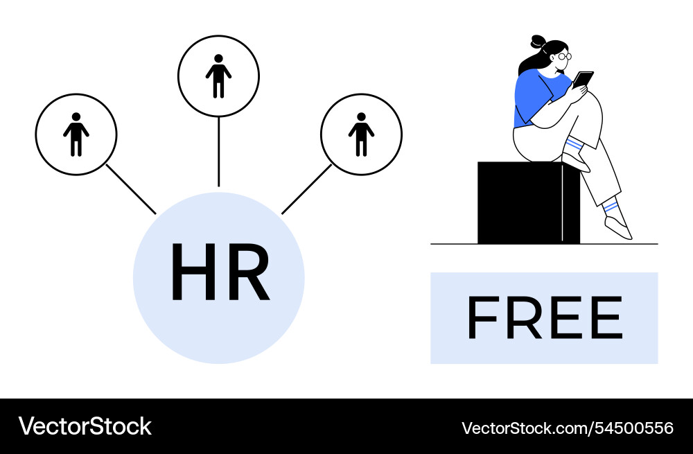 Human resources networking concept with connected Vector Image