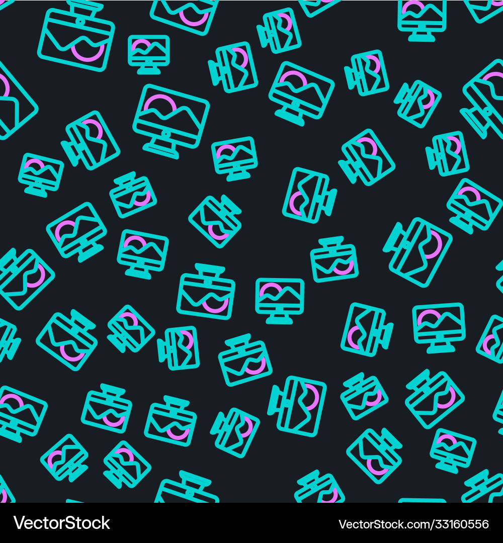 Line computer monitor screen icon isolated Vector Image