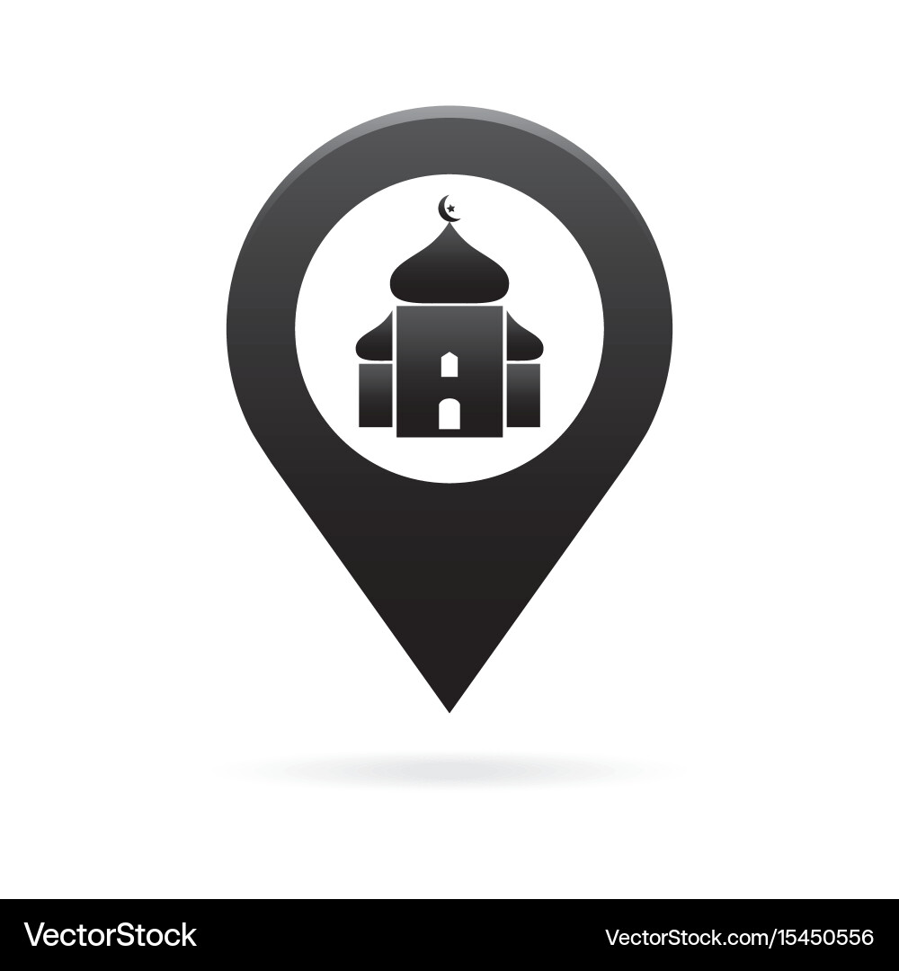Mosque Map Pointer Icon Marker vector image