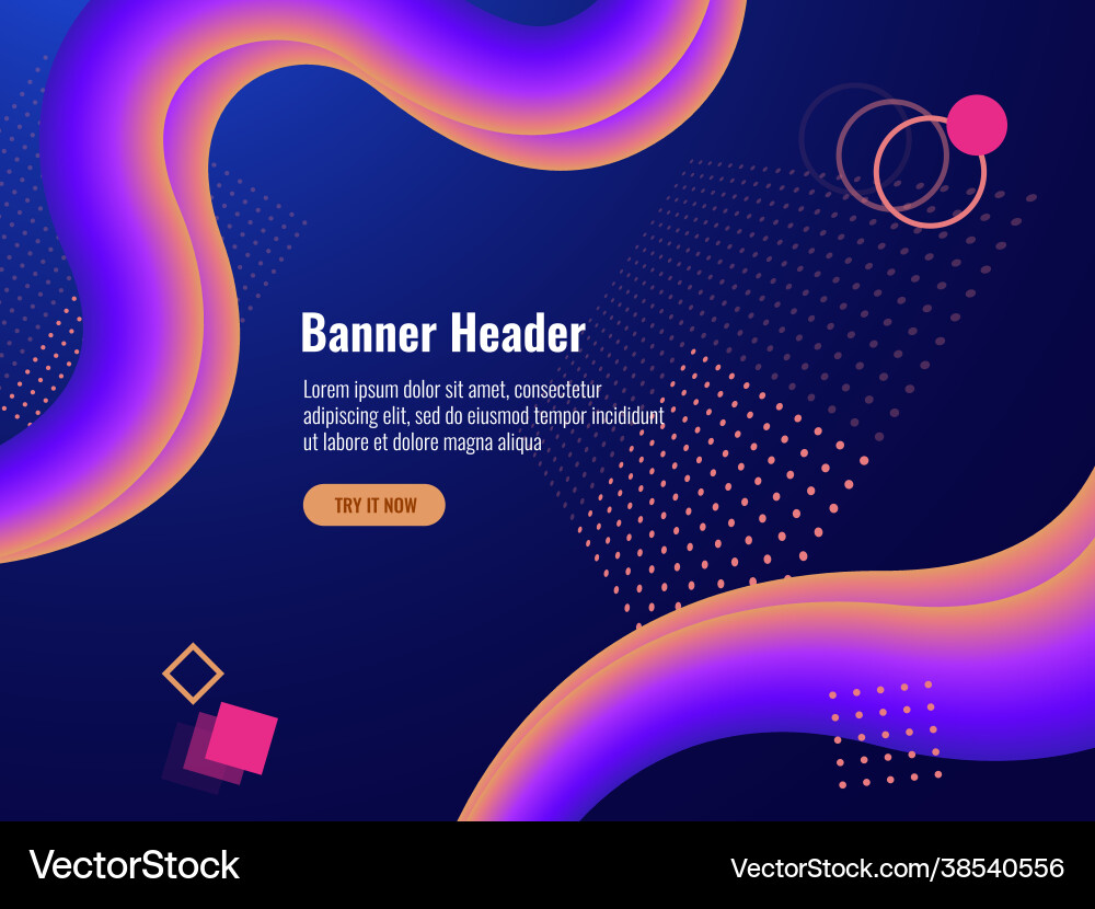 Neon abstract banner background geometry objects Neon abstract banner background geometry objects vector image