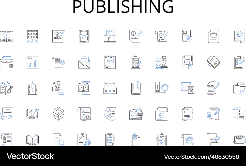 Publishing line icons collection robotics Publishing line icons collection robotics vector image