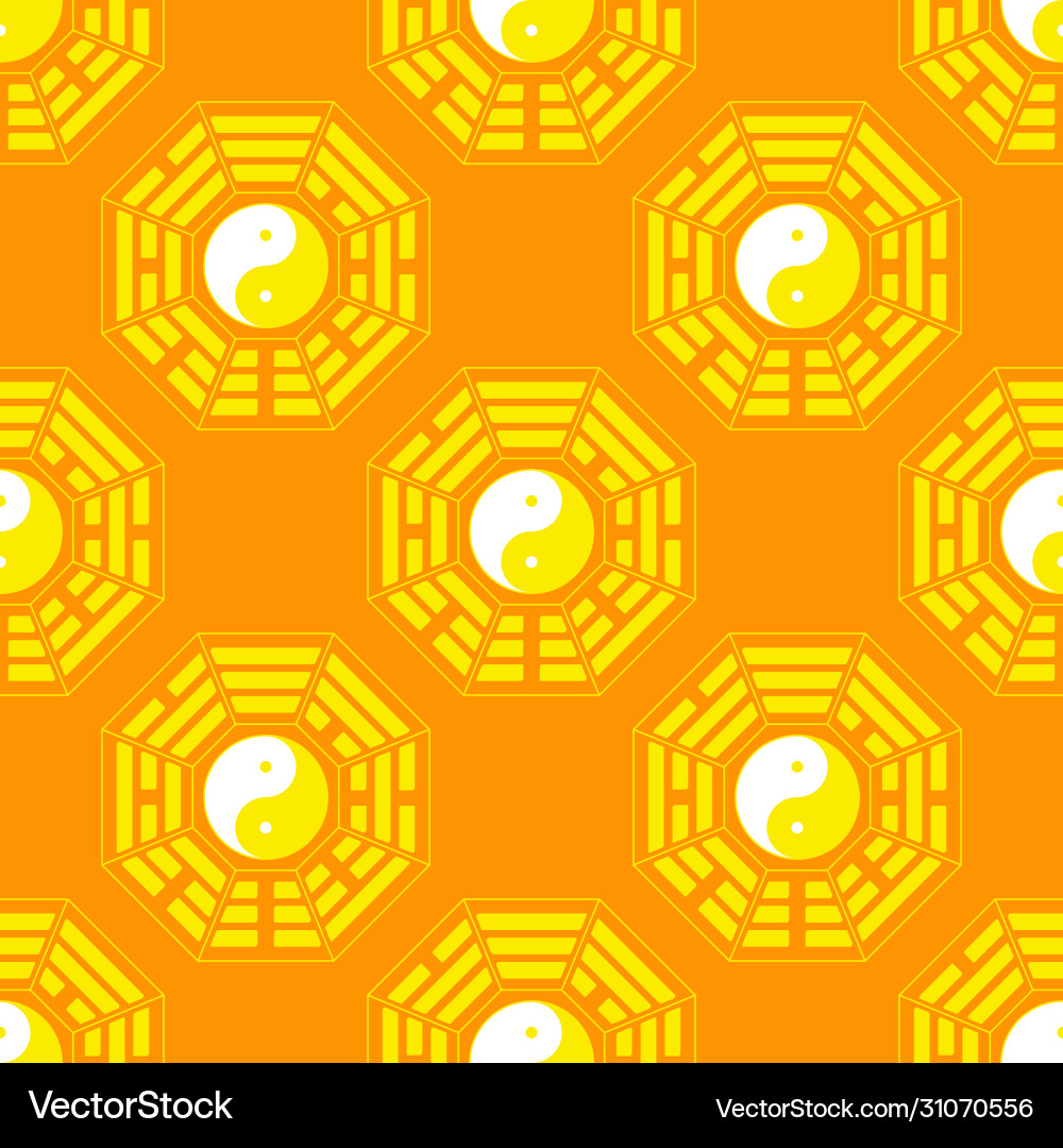 Seamless pattern with yin and yang symbol vector image