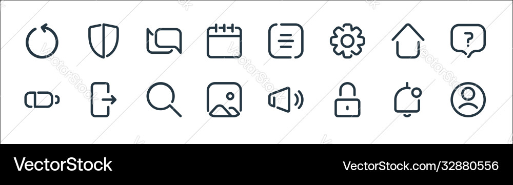 User interface line icons linear set quality Vector Image