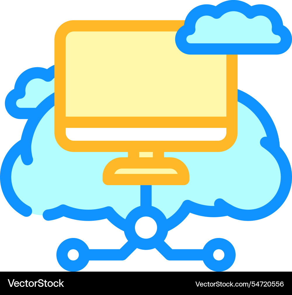 Virtual machine cloud computing color icon Virtual machine cloud computing color icon vector image