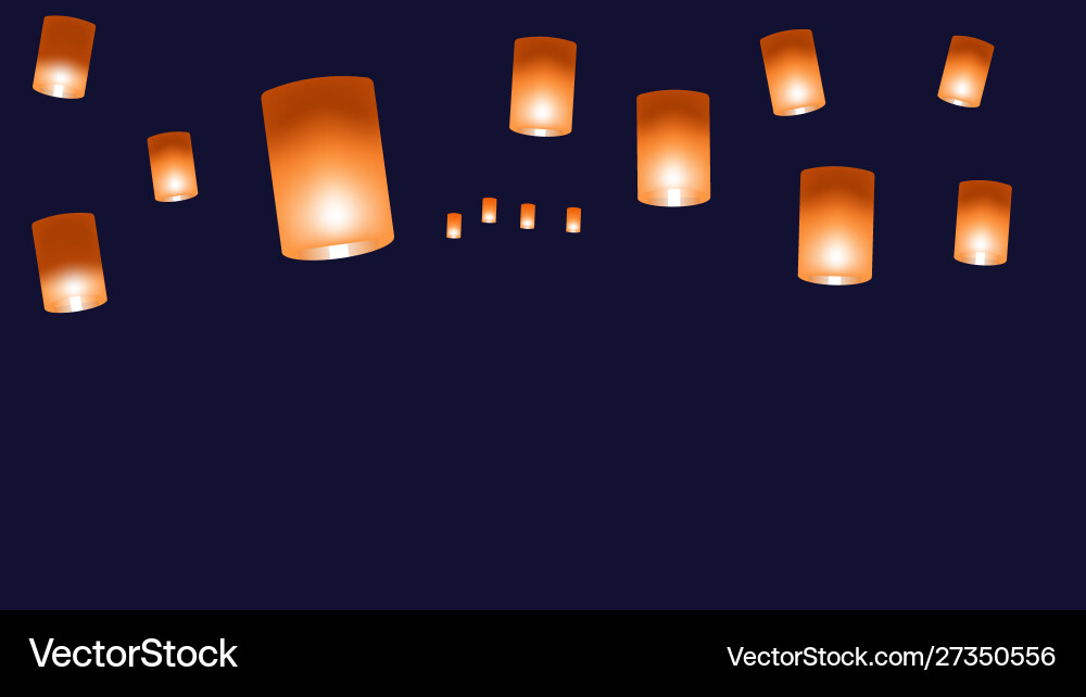 Web background with chinese lanterns on a dark Vector Image