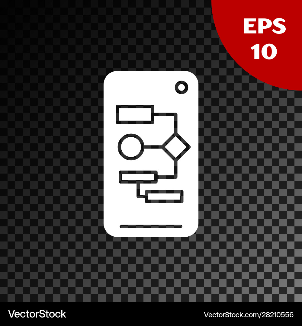 White algorithm icon isolated on transparent dark White algorithm icon isolated on transparent dark vector image