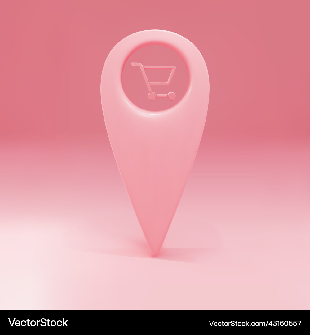 3d pointer with shopping cart icon isolated Vector Image