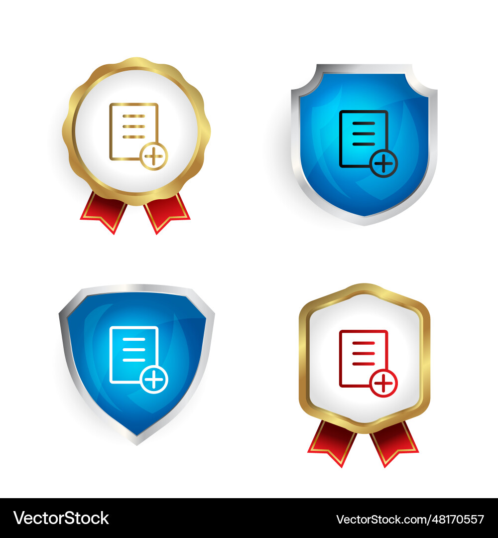 Abstract add new document badge and label Abstract add new document badge and label vector image