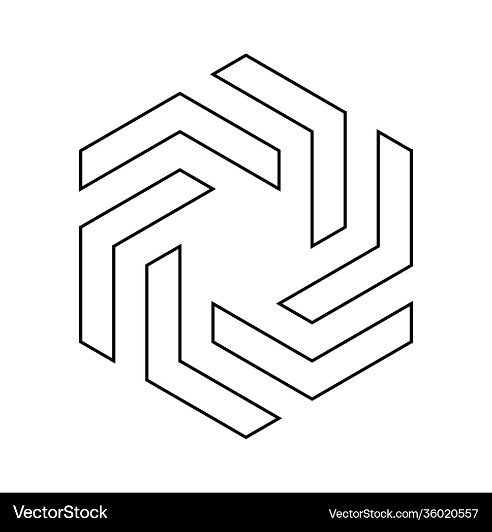Abstract hexagonal vane design element Abstract hexagonal vane design element vector image
