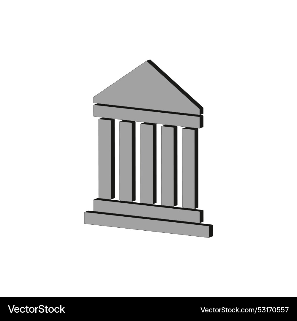 Classical building icon grey color scheme Vector Image