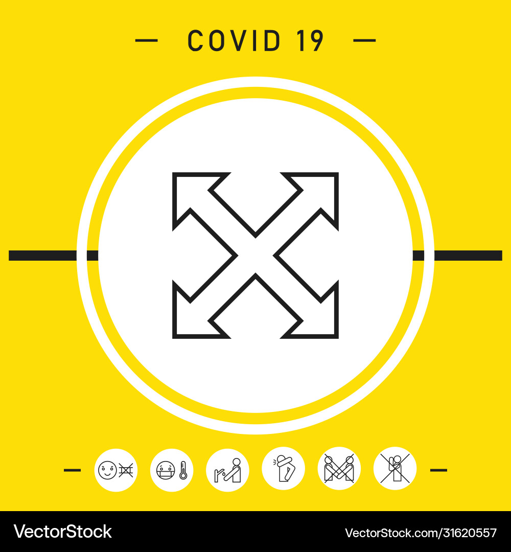 Extend resize enlarge line icon graphic elements Extend resize enlarge line icon graphic elements vector image