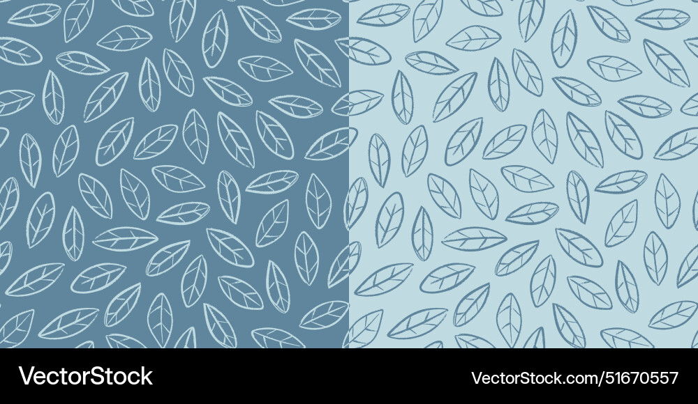 Foliage seamless pattern set graphics Foliage seamless pattern set graphics vector image