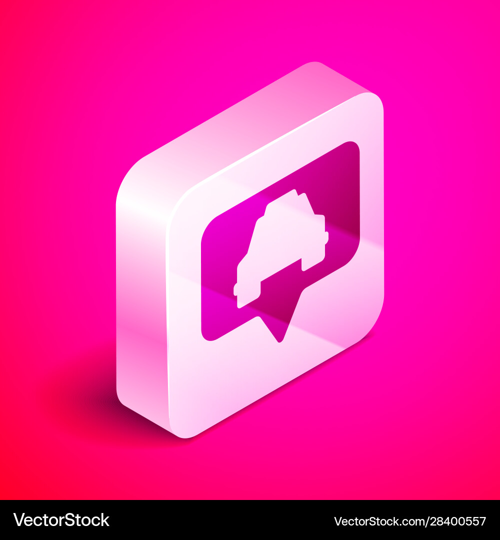 Isometric map pointer with taxi icon isolated Isometric map pointer with taxi icon isolated vector image
