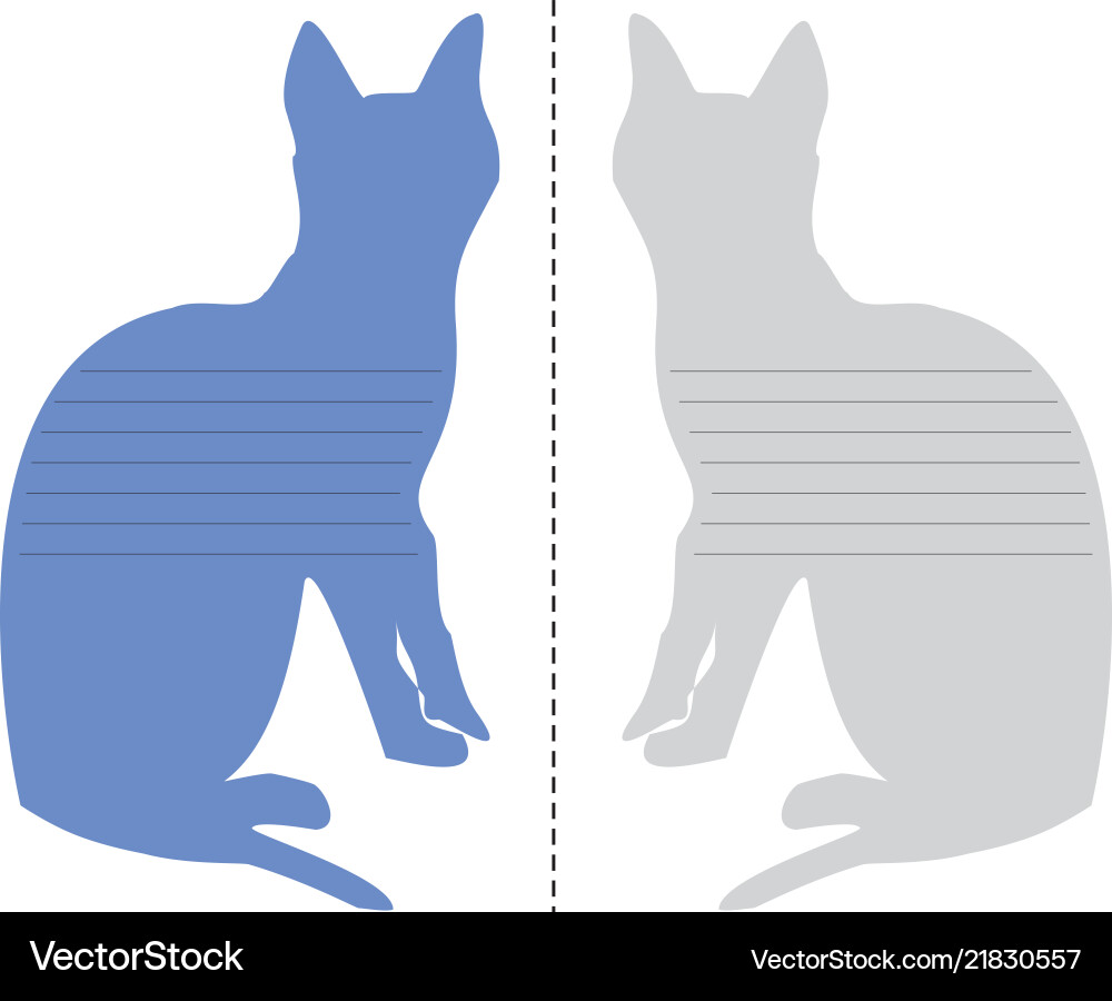 Layout of the notepad in shape a cat Layout of the notepad in shape a cat Vector Image