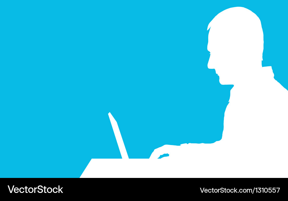 Man Using Laptop Computer vector image