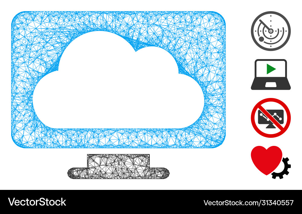 Monitor web mesh Monitor web mesh vector image