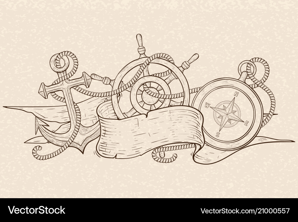 Nautical Chart Elements vector image