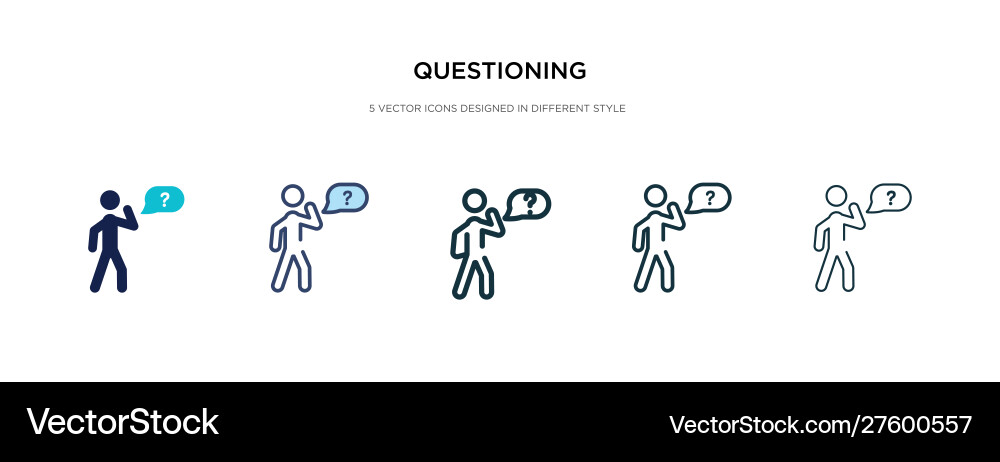 Questioning icon in different style two colored vector image