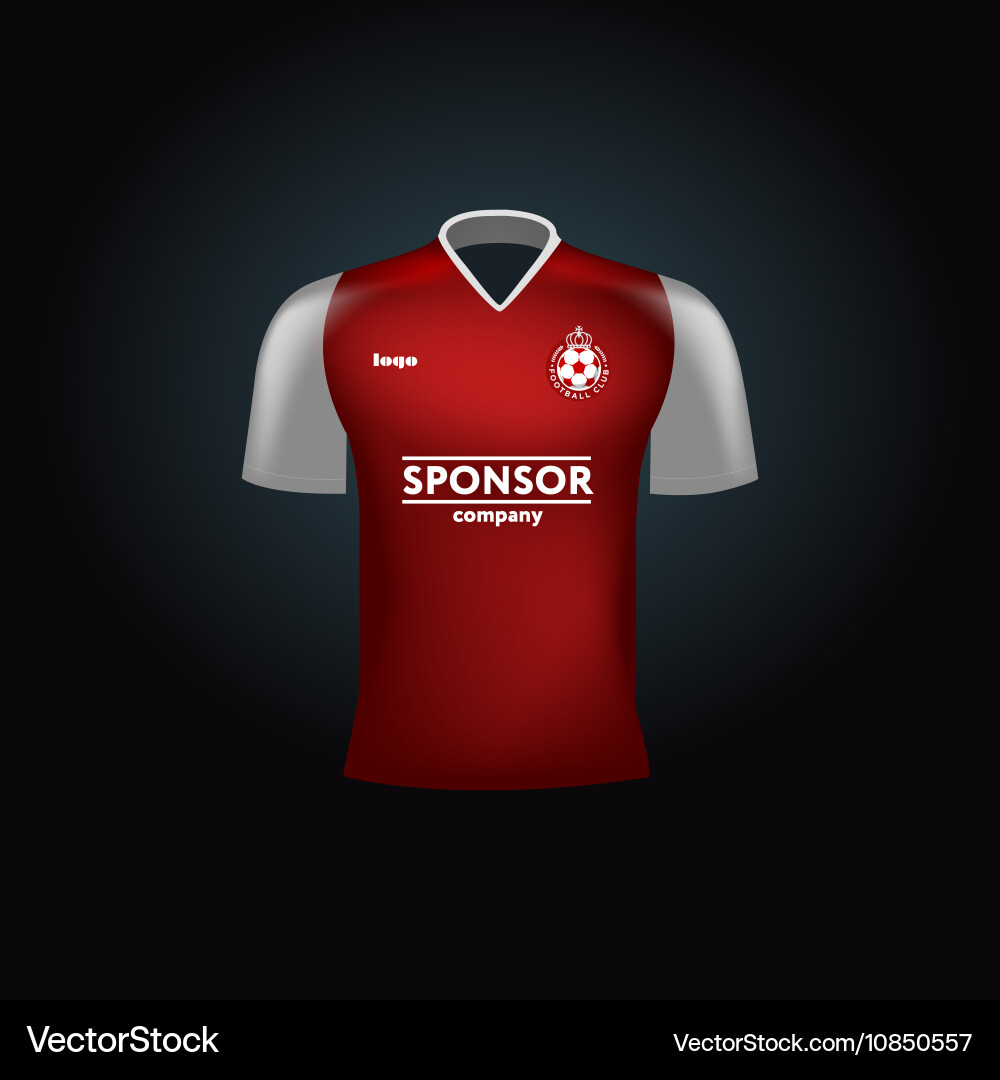 Realistische Fußball Uniform Branding Mockup Vektorbild