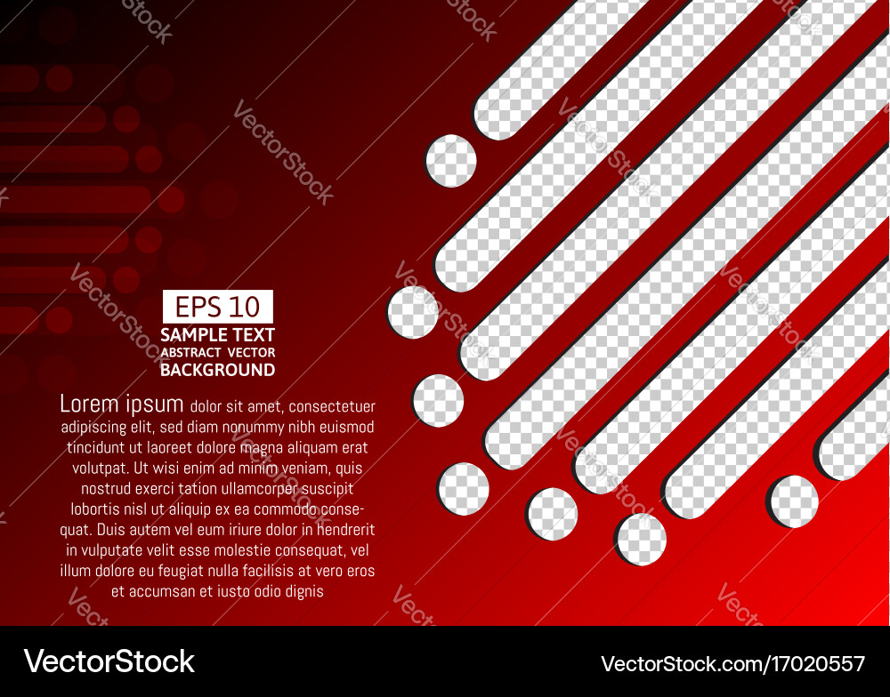 Red abstract background and transparent lines Vector Image