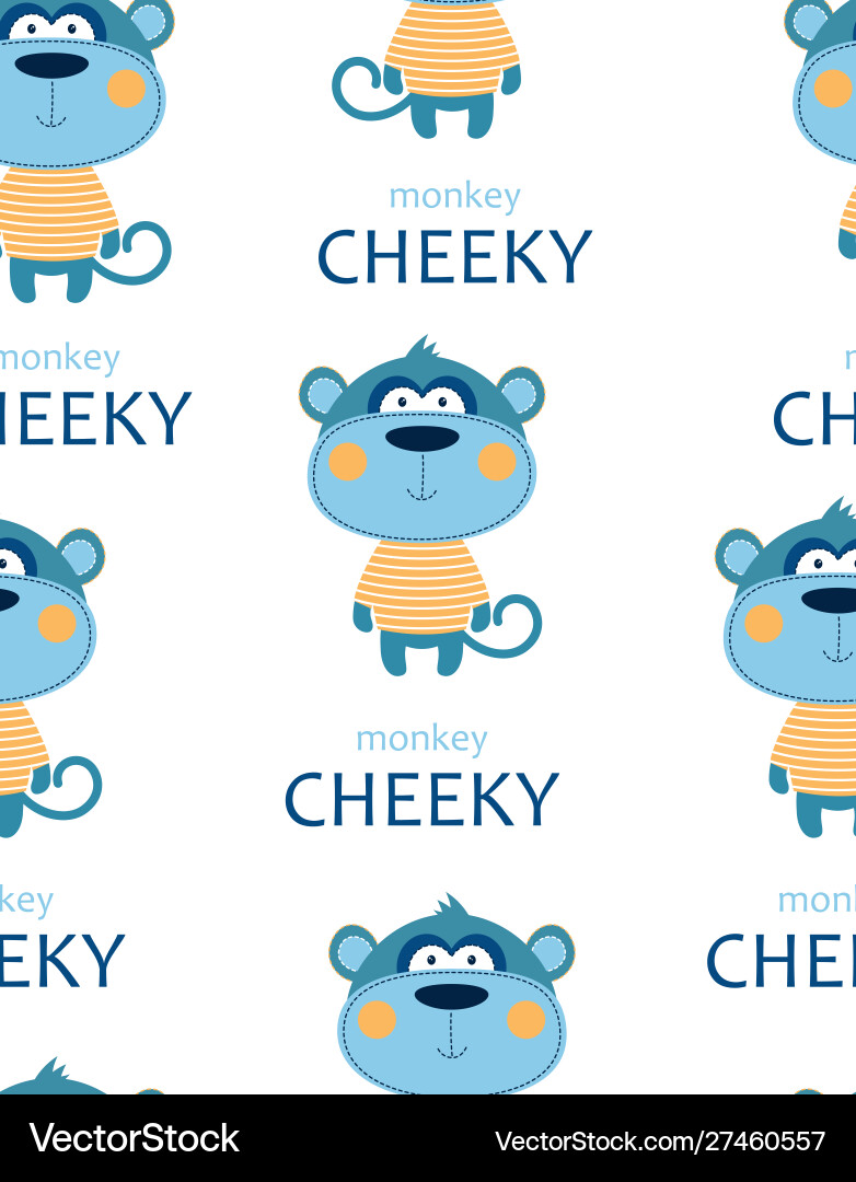 Seamless pattern with cheeky monkey Vector Image